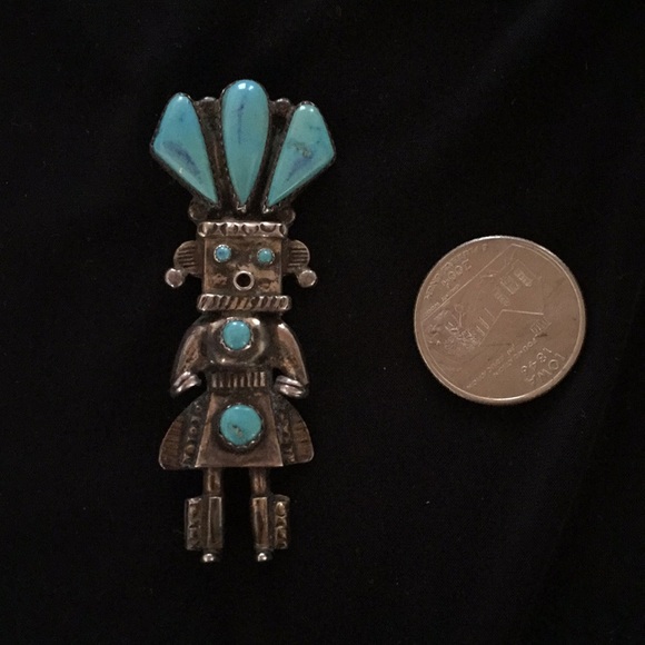 Vintage Silver/Turquoise Native American Pin - Picture 5 of 5